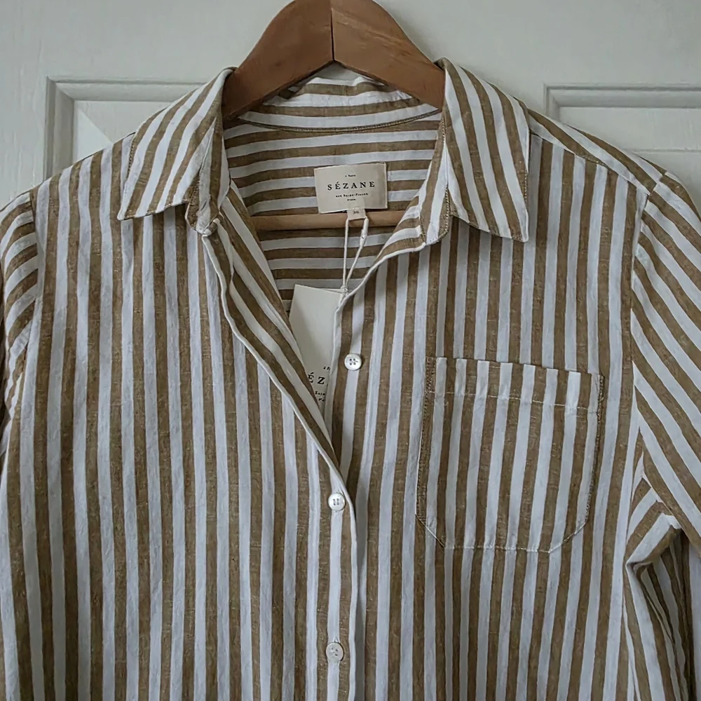Sezane Tomboy Striped Shirt 36 NWT - Picture 3 of 7